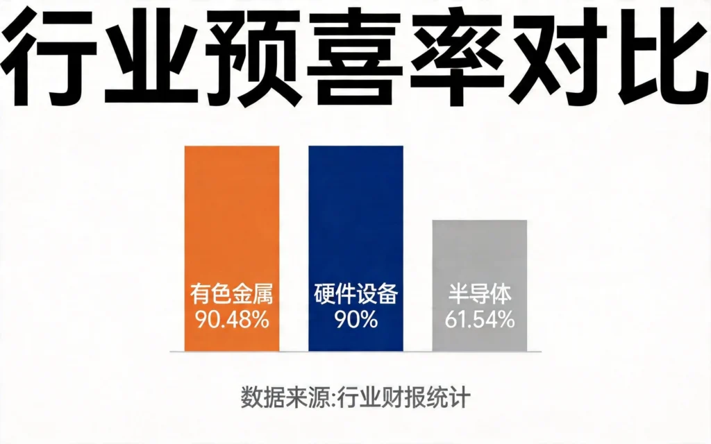 三大行业预喜率对比